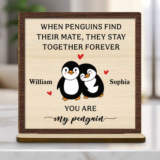 Together Forever - Personalized Custom 2-Layer Wood Plaque With Flat Base
