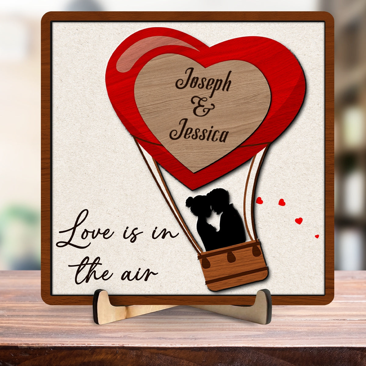 Love Is In The Air - Personalized Custom Wooden Plaque