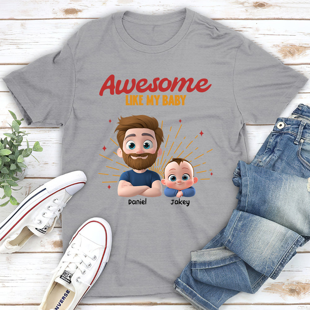 Awesome Baby Dad - Personalized Custom T-Shirt And Onesie