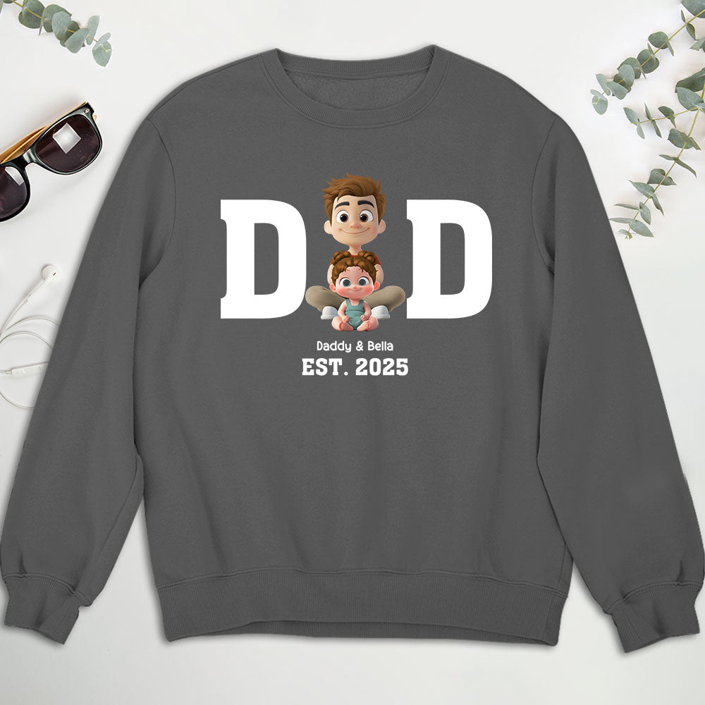 Happy Kids With Dad - Personalized Custom Shirt