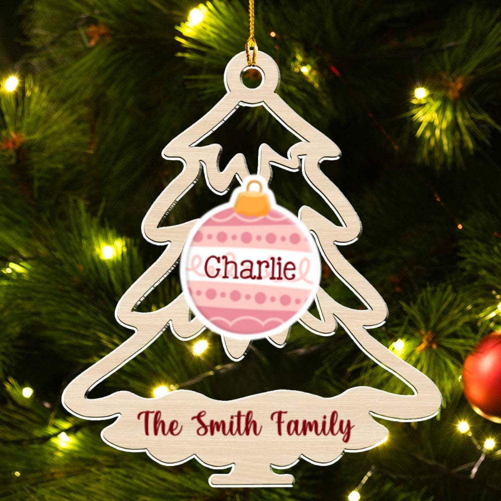 Family Tree Merry Christmas  - Personalized Custom Acrylic Ornament