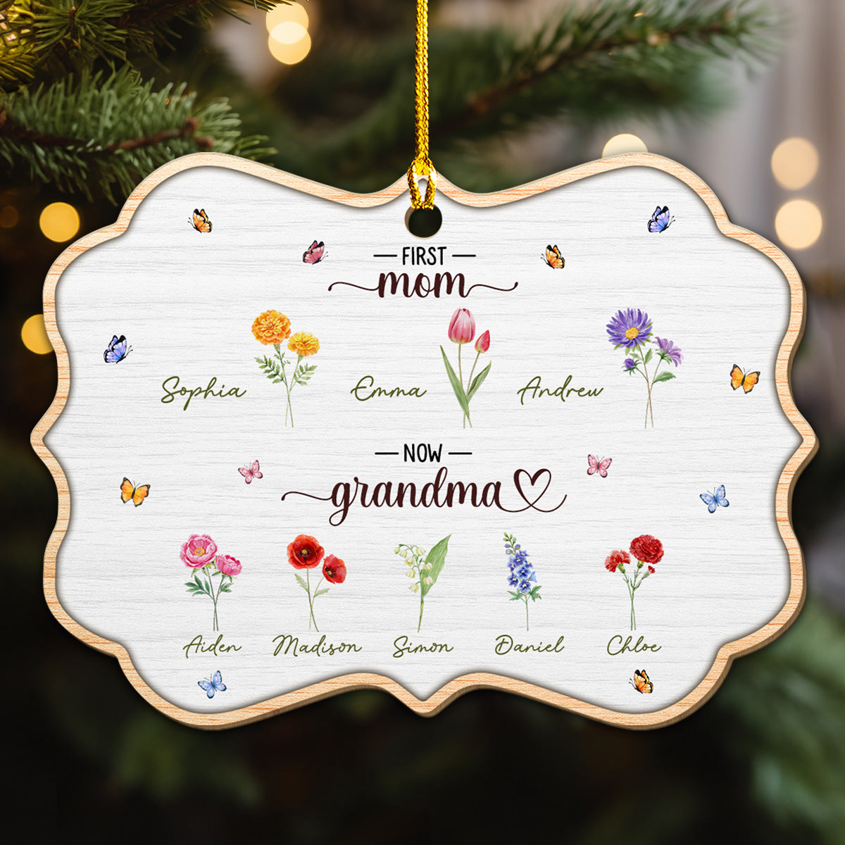 From Mom To Grandma - Personalized Custom Wood Ornament