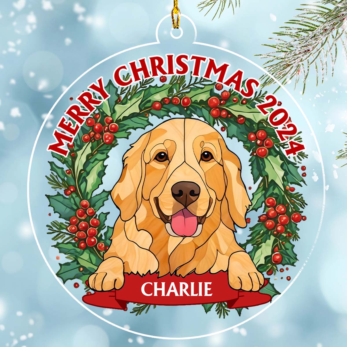 Joyful Christmas - Personalized Custom Acrylic Ornament