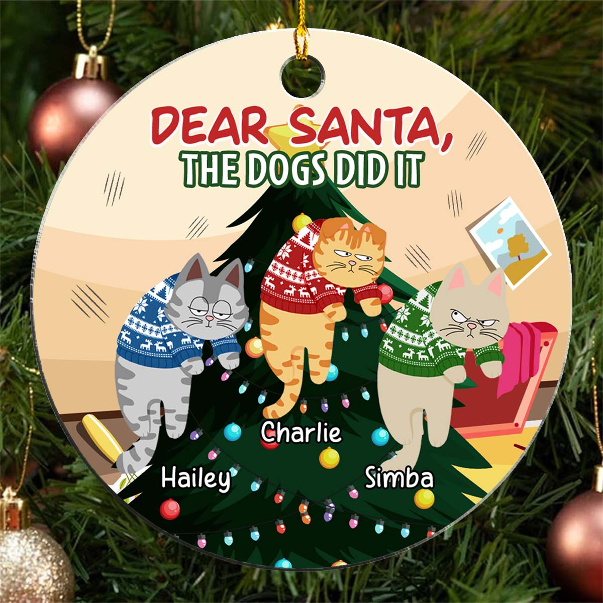 Dear Santa The Dog Did It - Personalized Custom Acrylic Ornament