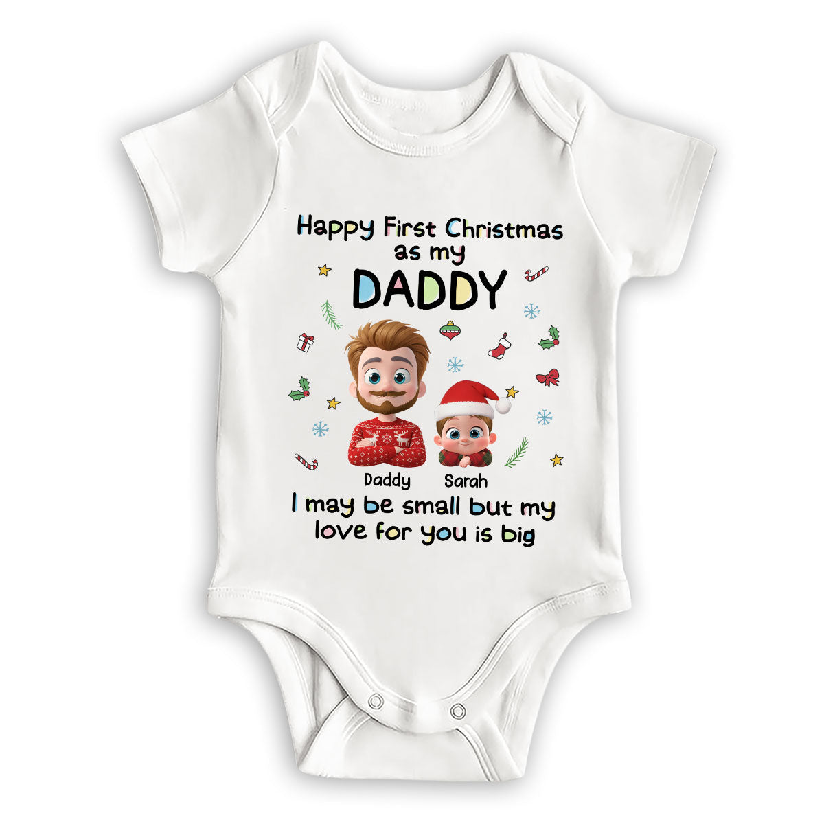 First Christmas With Baby - Personalized Custom Baby Onesie