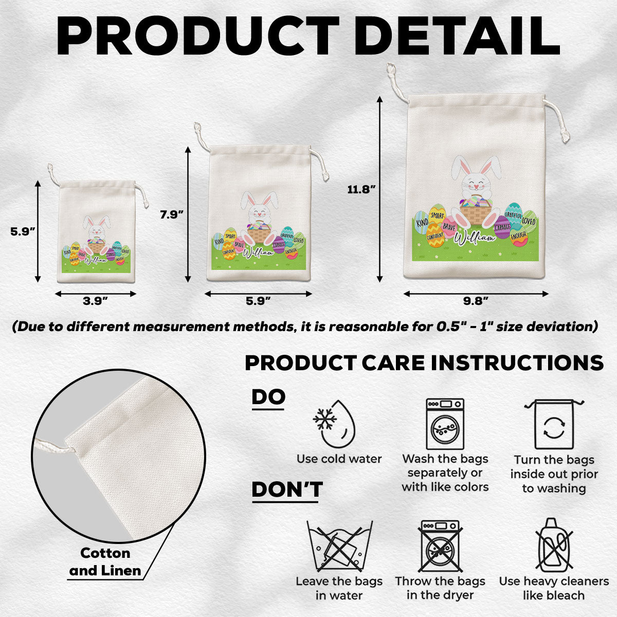 Bunny Kids Bag - Personalized Custom Favor Bag