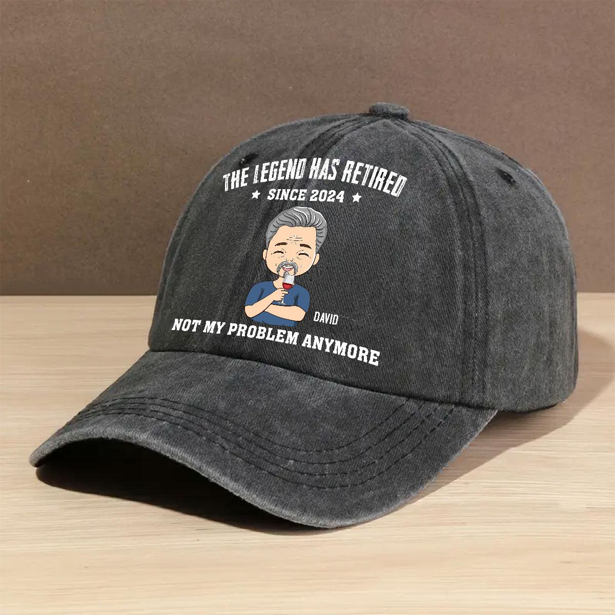 Lengend Has Retired - Personalized Custom Vintage Washed Denim Cap