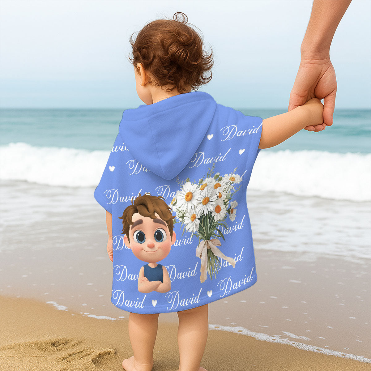 Birthmonth Flower - Personalized Custom Hooded Beach Towel