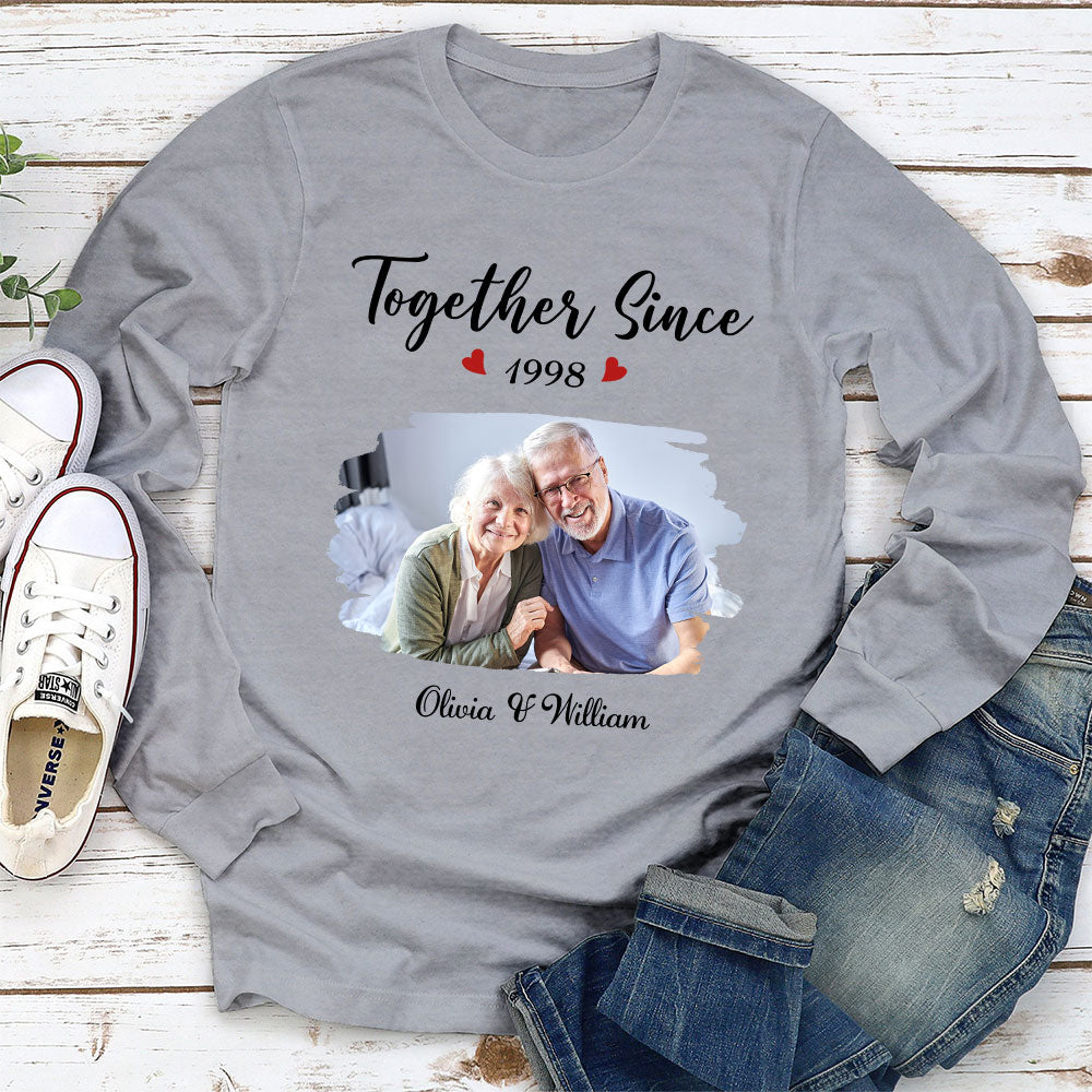Together Since Husband Wife Photo - Personalized Custom Shirt