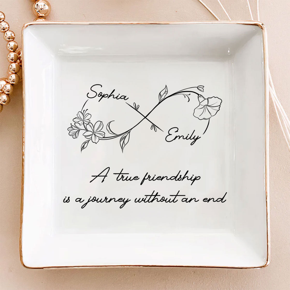 Journey Of Friendship - Personalized Custom Jewelry Dish