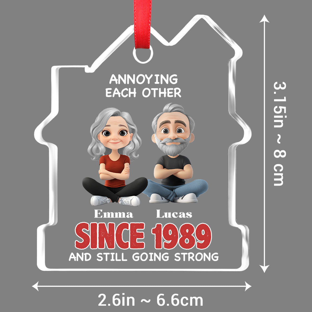 Together Forever - Personalized Custom House Shaped Glass Ornament