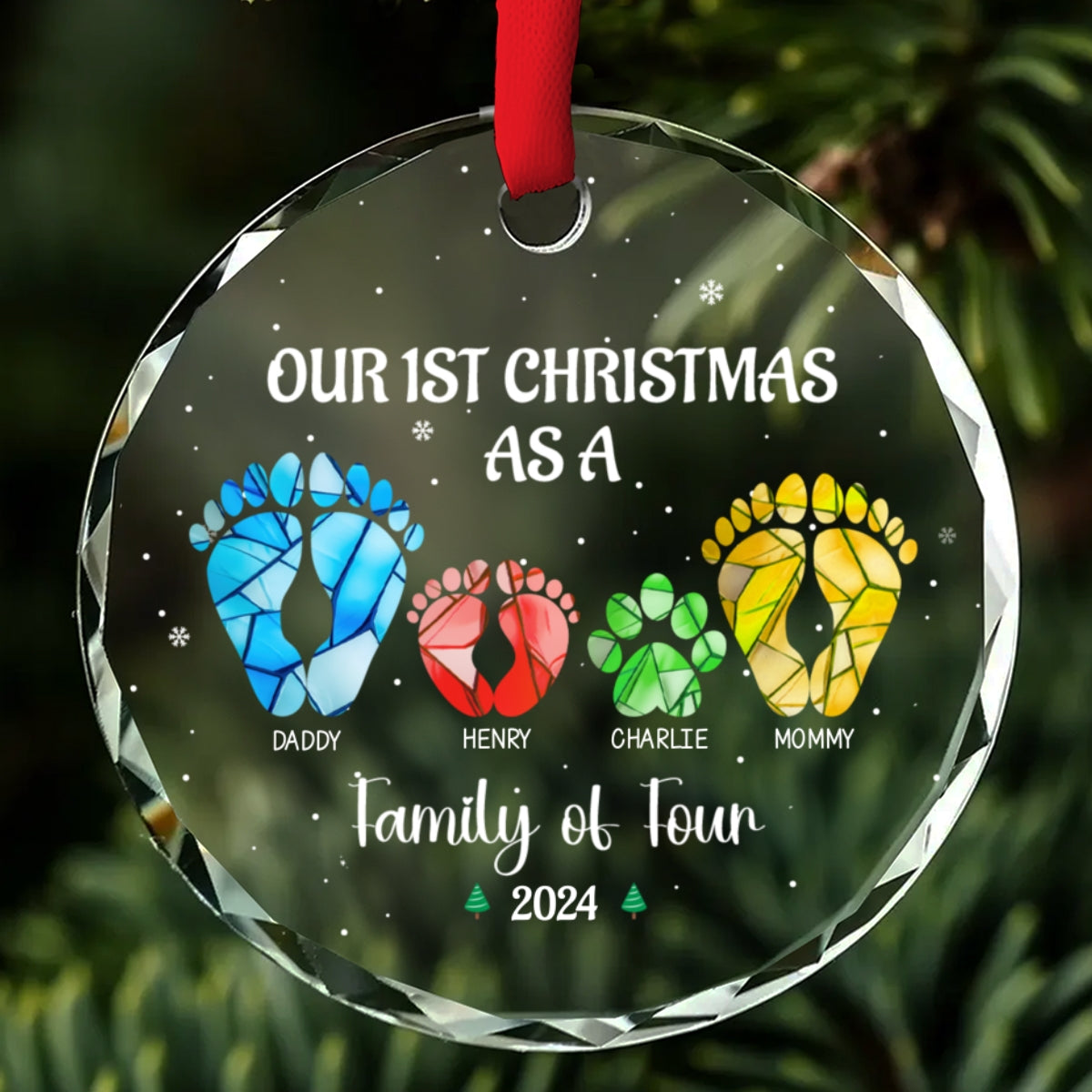 Welcome New Member - Personalized Custom Glass Ornament