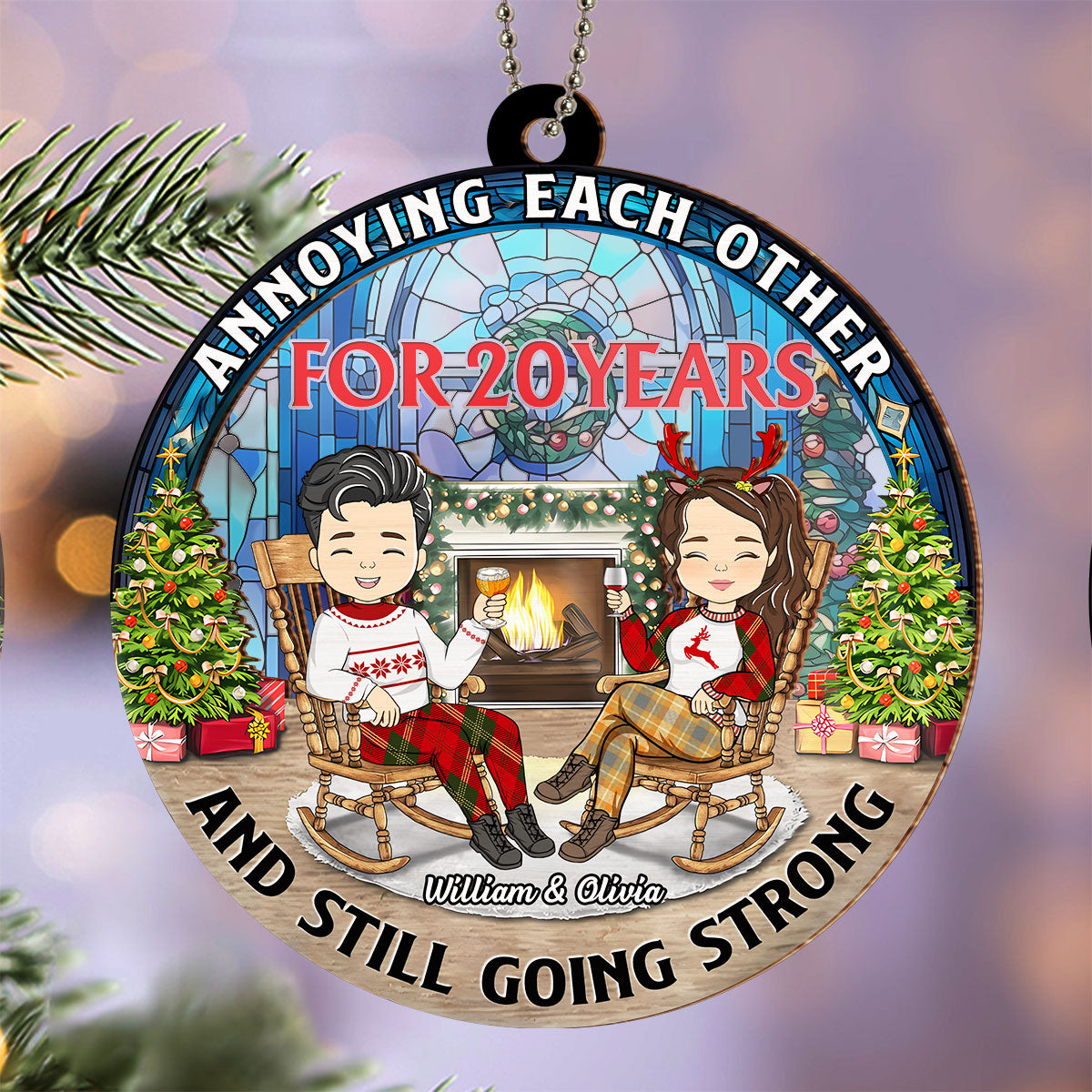 Annoying Each Other For Years And Still Going Strong - Personalized Custom Suncatcher Ornament