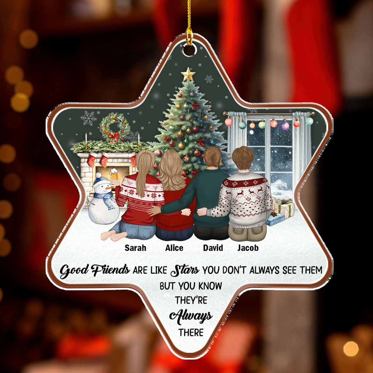 Friends Are Like Stars - Personalized Custom Acrylic Ornament