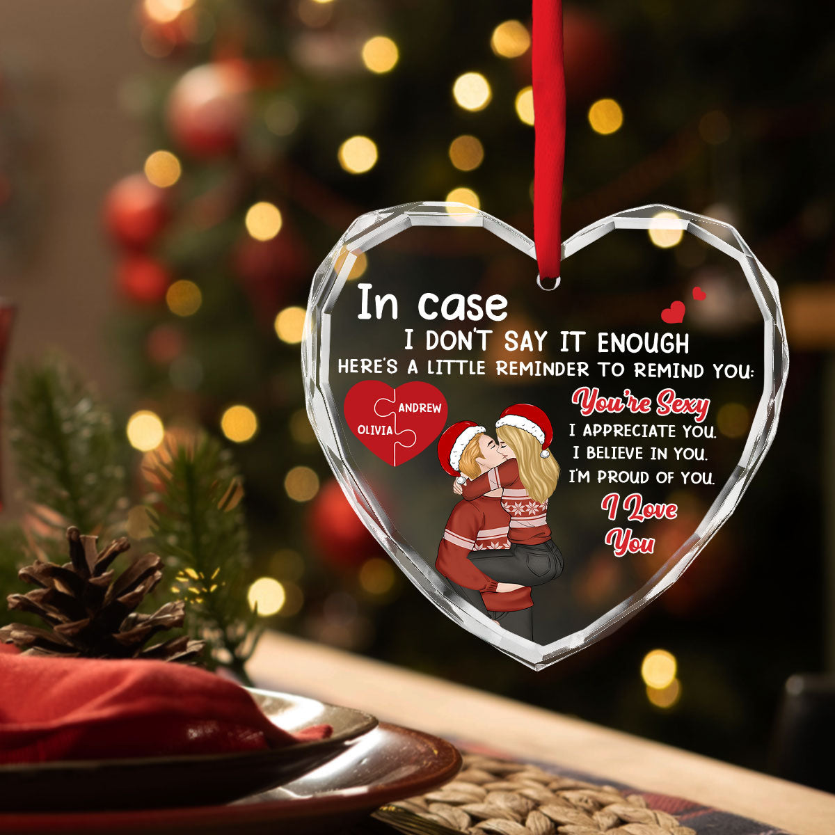 Proud Of You Love - Personalized Custom Glass Ornament