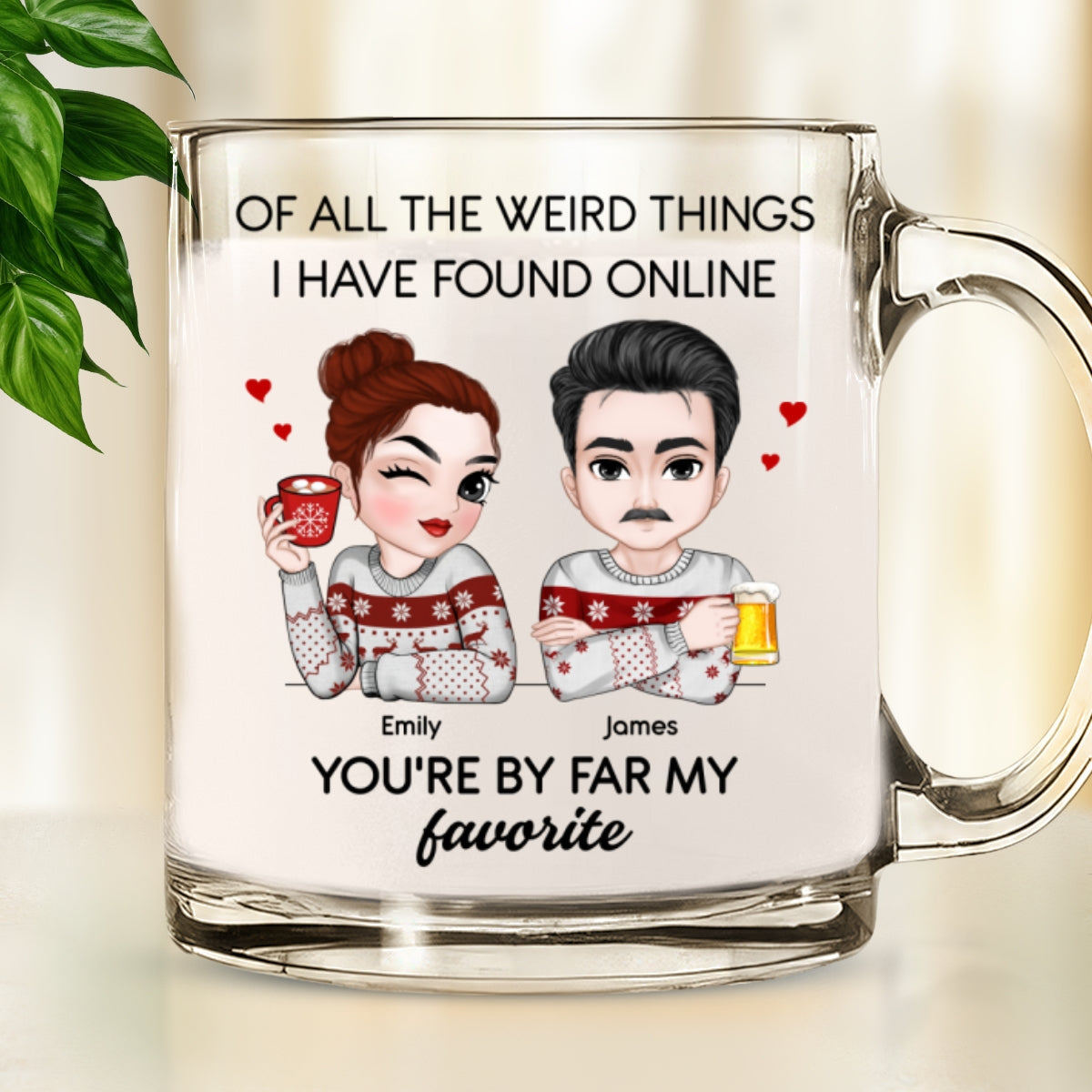 Love You - Personalized Custom Glass Mug
