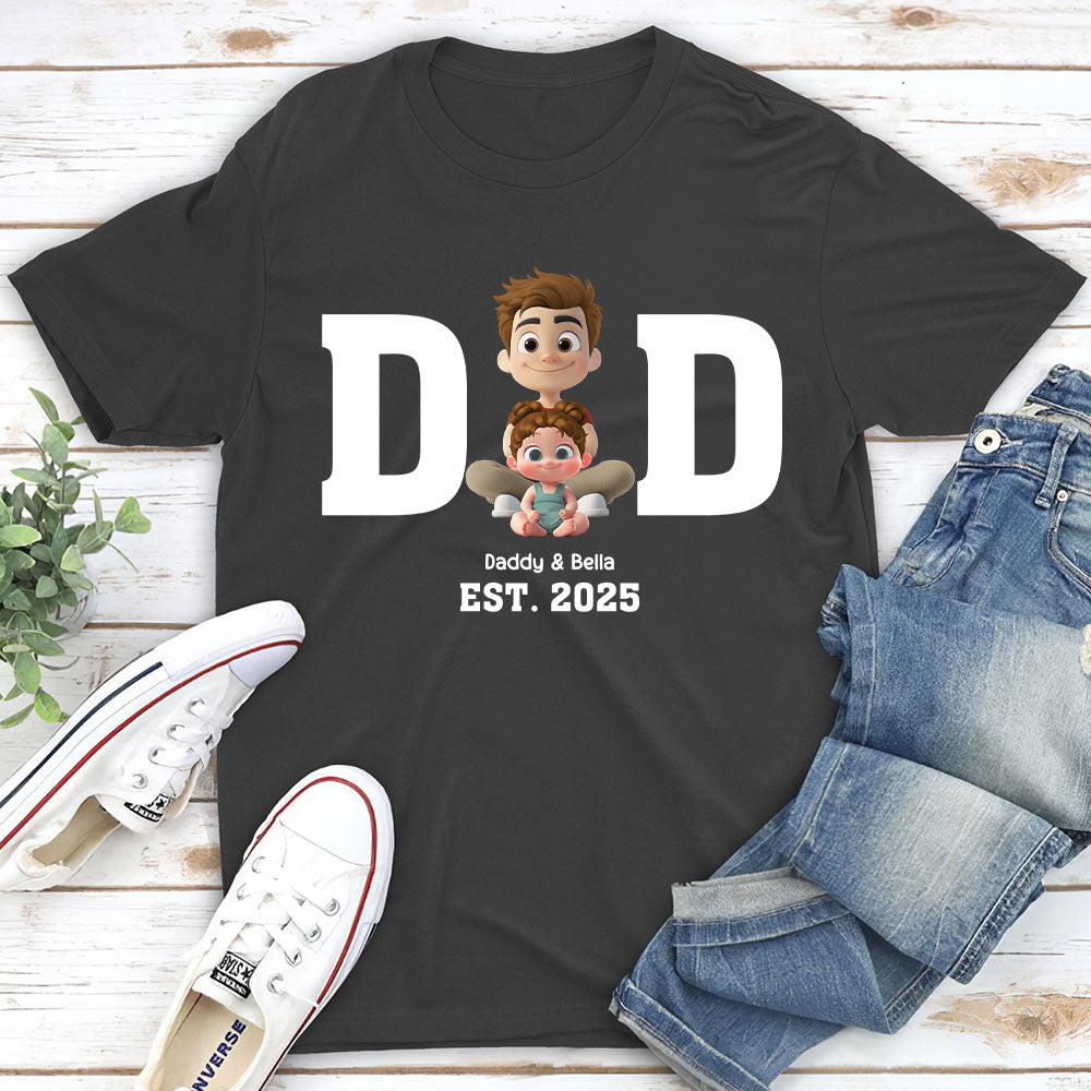 Happy Kids With Dad - Personalized Custom Shirt