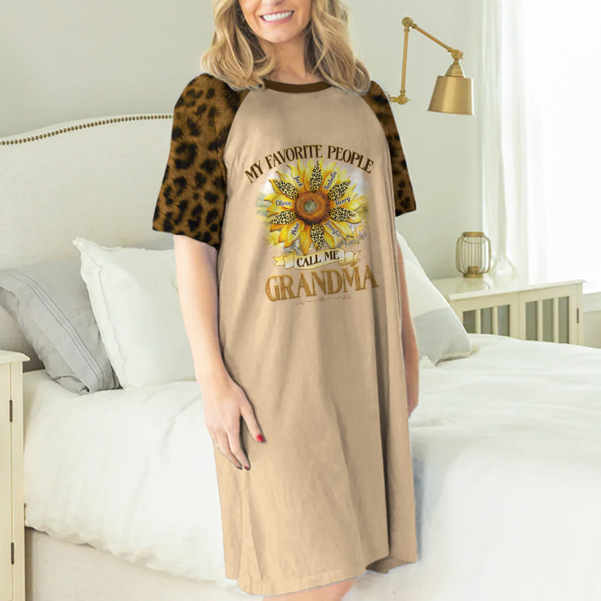 My Favorite People Call Me Grandma - Personalized 3/4 Sleeve Dress