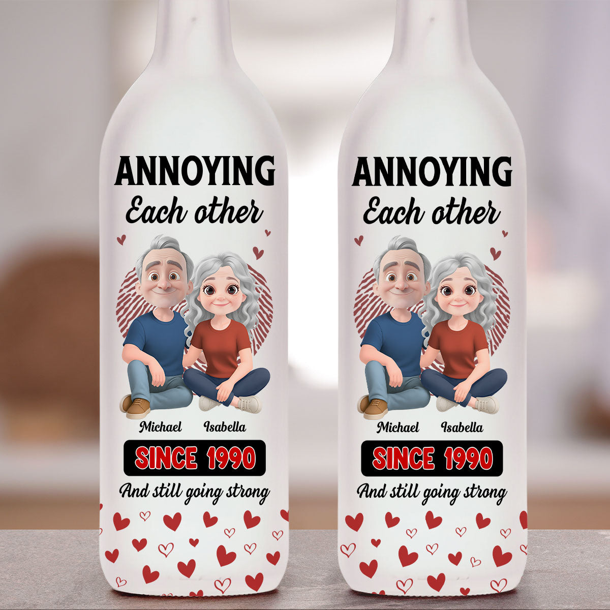Annoying Each Other - Personalized Custom Bottle Lamp