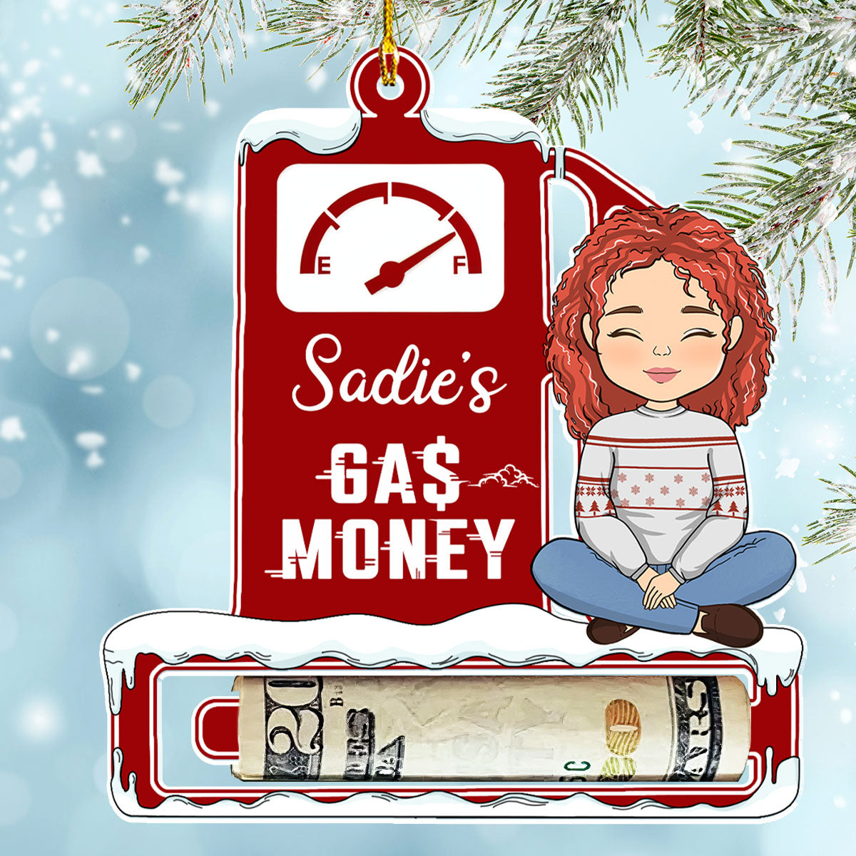 Gas Money - Personalized Custom Money Holder Acrylic Ornament