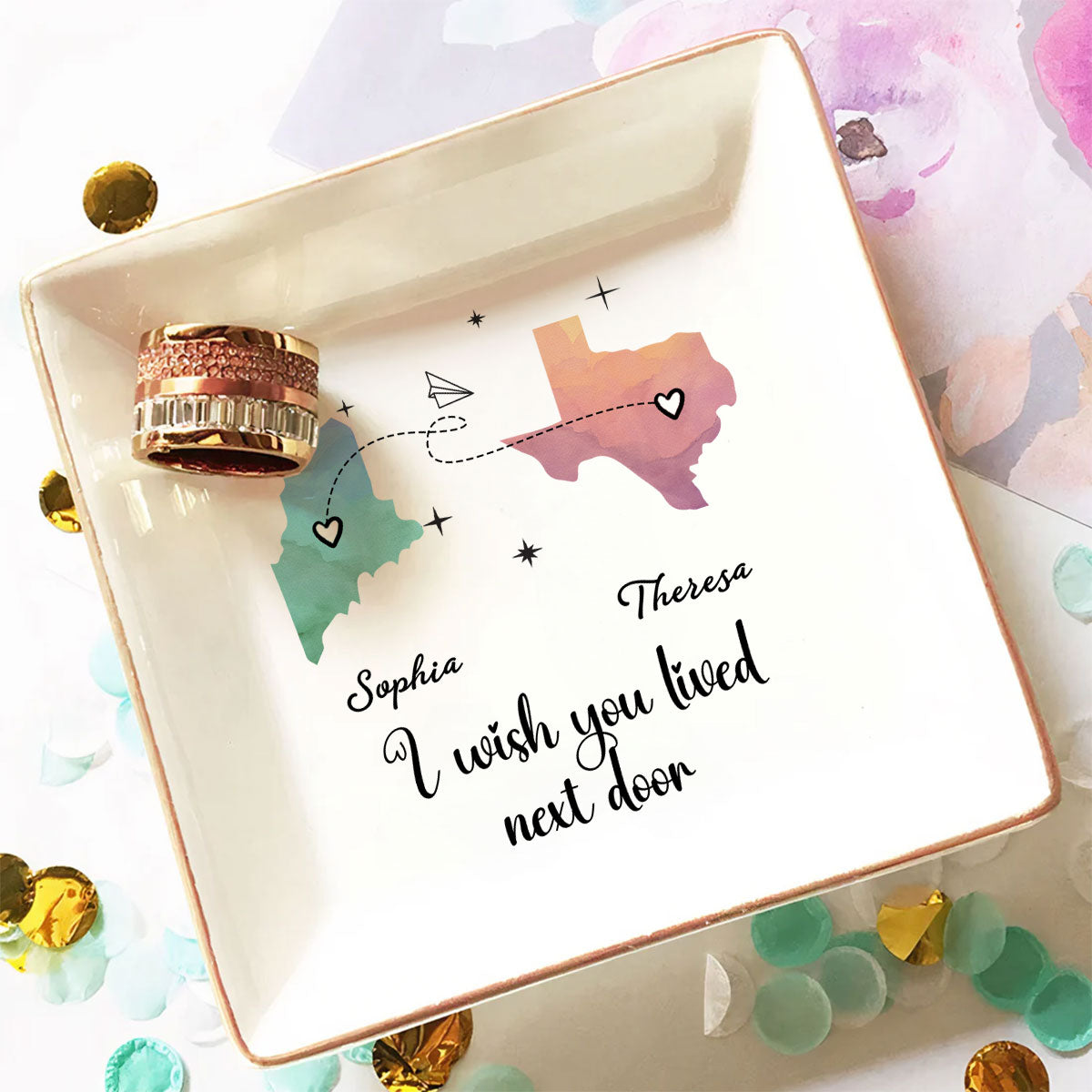 I Hope We Were Neighbors - Personalized Custom Jewelry Dish