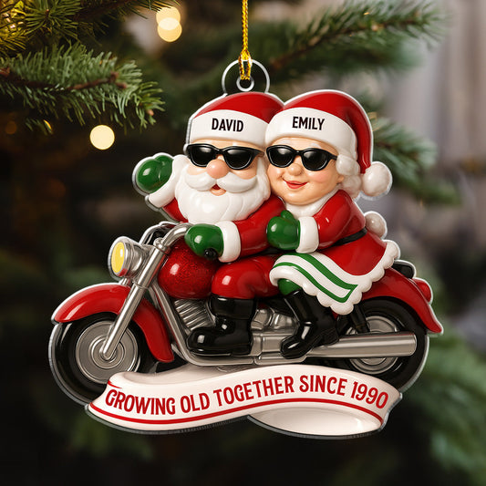 Grow Old Together Motorcycle - Personalized Custom Acrylic Ornament
