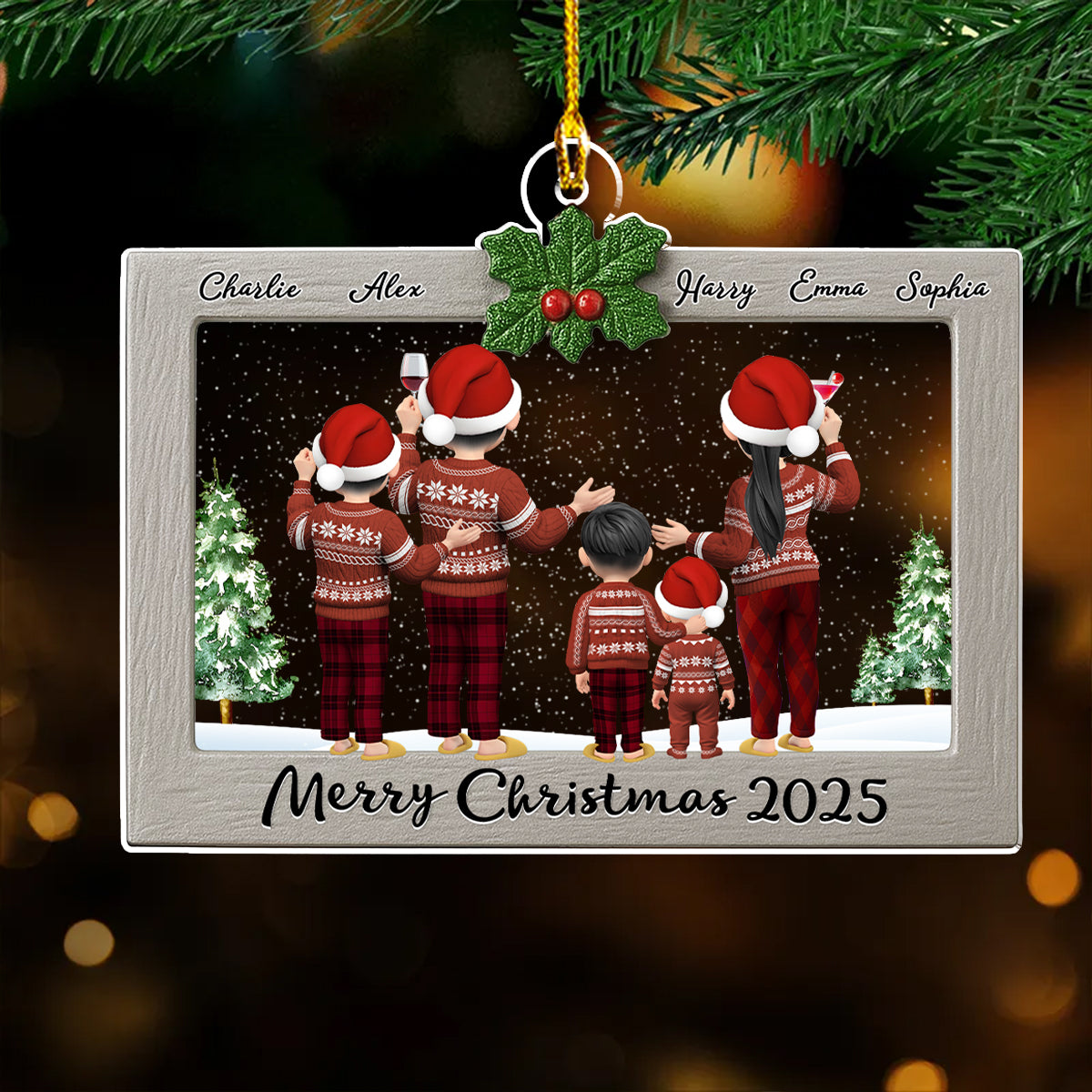 Holiday Love Frame - Personalized Custom Acrylic Ornament