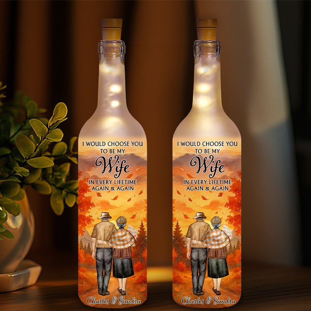 Always Choose You My Wife - Personalized Custom Bottle Lamp