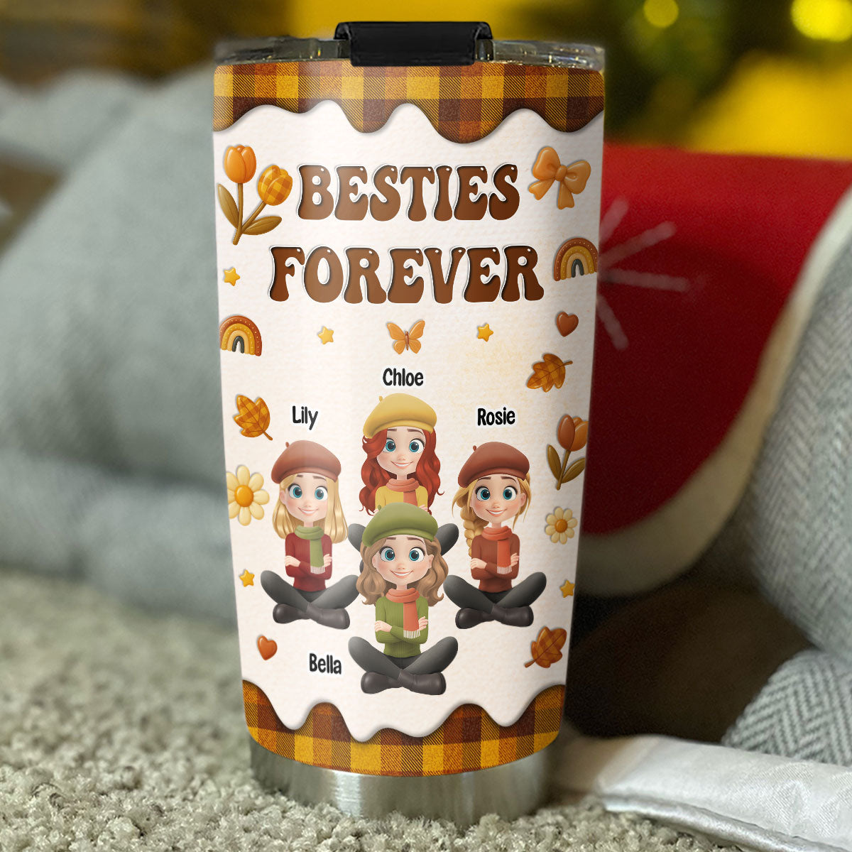 Bestie Forever Autumn - Personalized Custom Tumbler