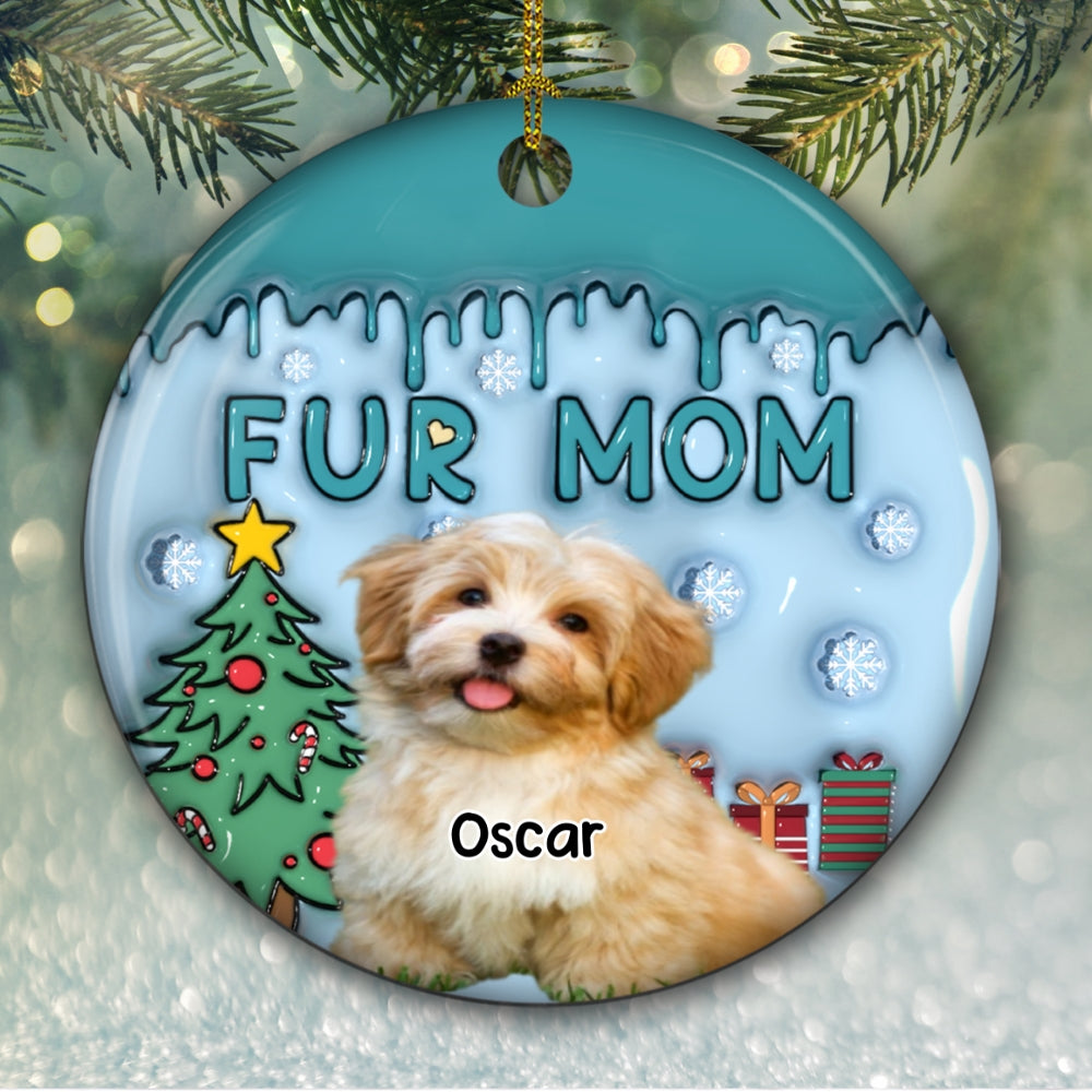  Me And Lovely Pet Photo - Personalized Custom 3D Inflated Effect Ceramic Ornament