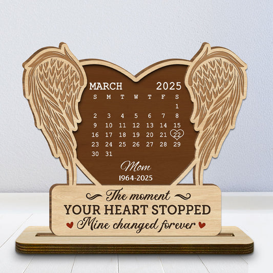 The Moment - Personalized Custom 2-Layer Wood Plaque With Flat Base
