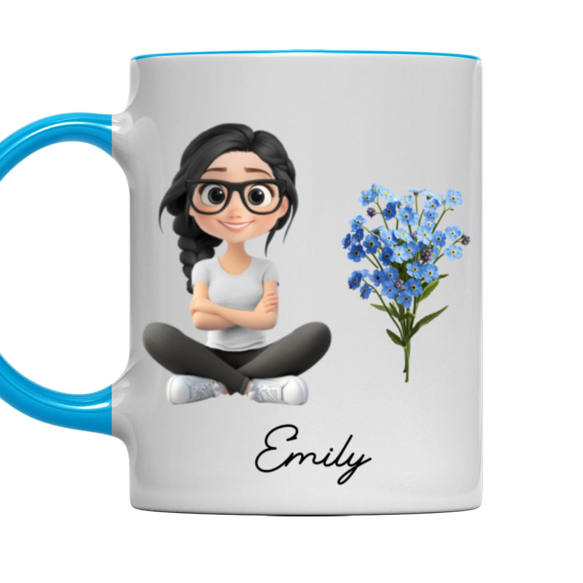 Cartoon Girl - Personalized Custom Accent Mug