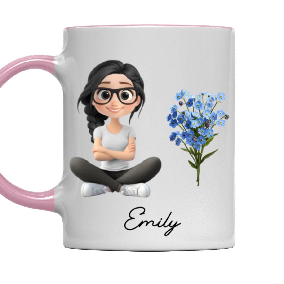 Cartoon Girl - Personalized Custom Accent Mug