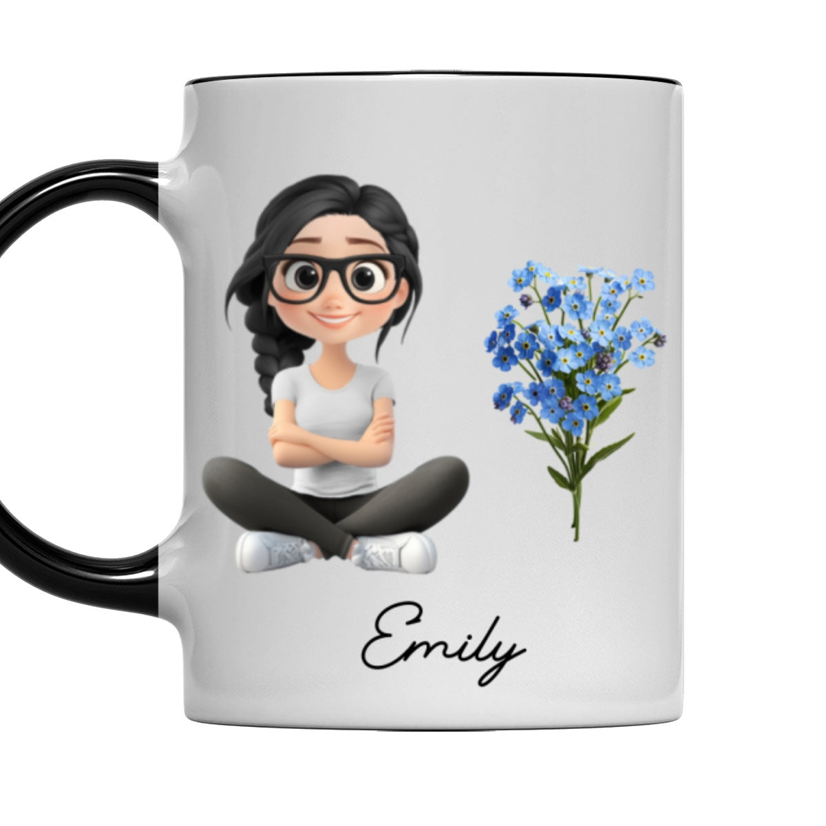 Cartoon Girl - Personalized Custom Accent Mug