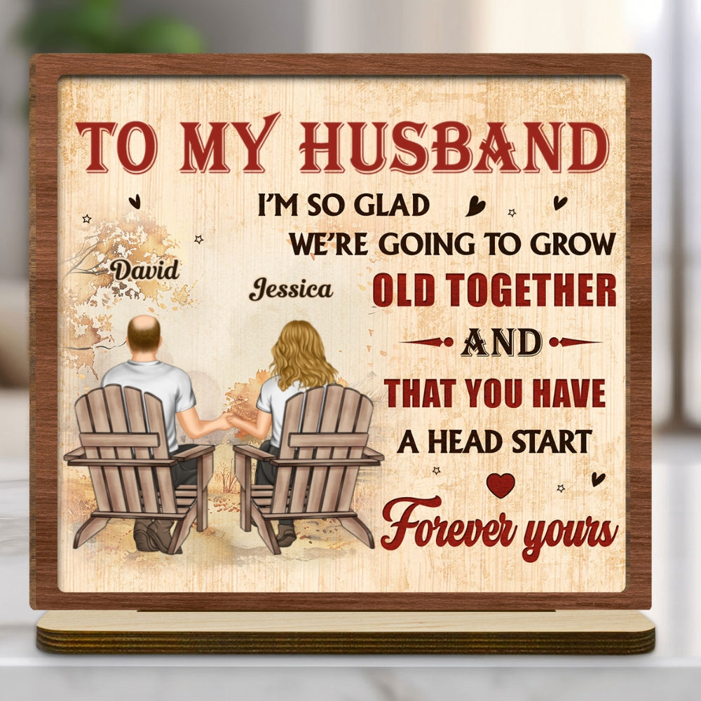 A Lifetime With You - Personalized Custom 2-Layer Wood Plaque With Flat Base