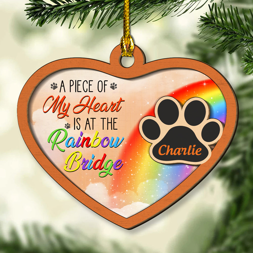 Piece Of My Heart - Personalized Custom 2-Layered Wood Ornament