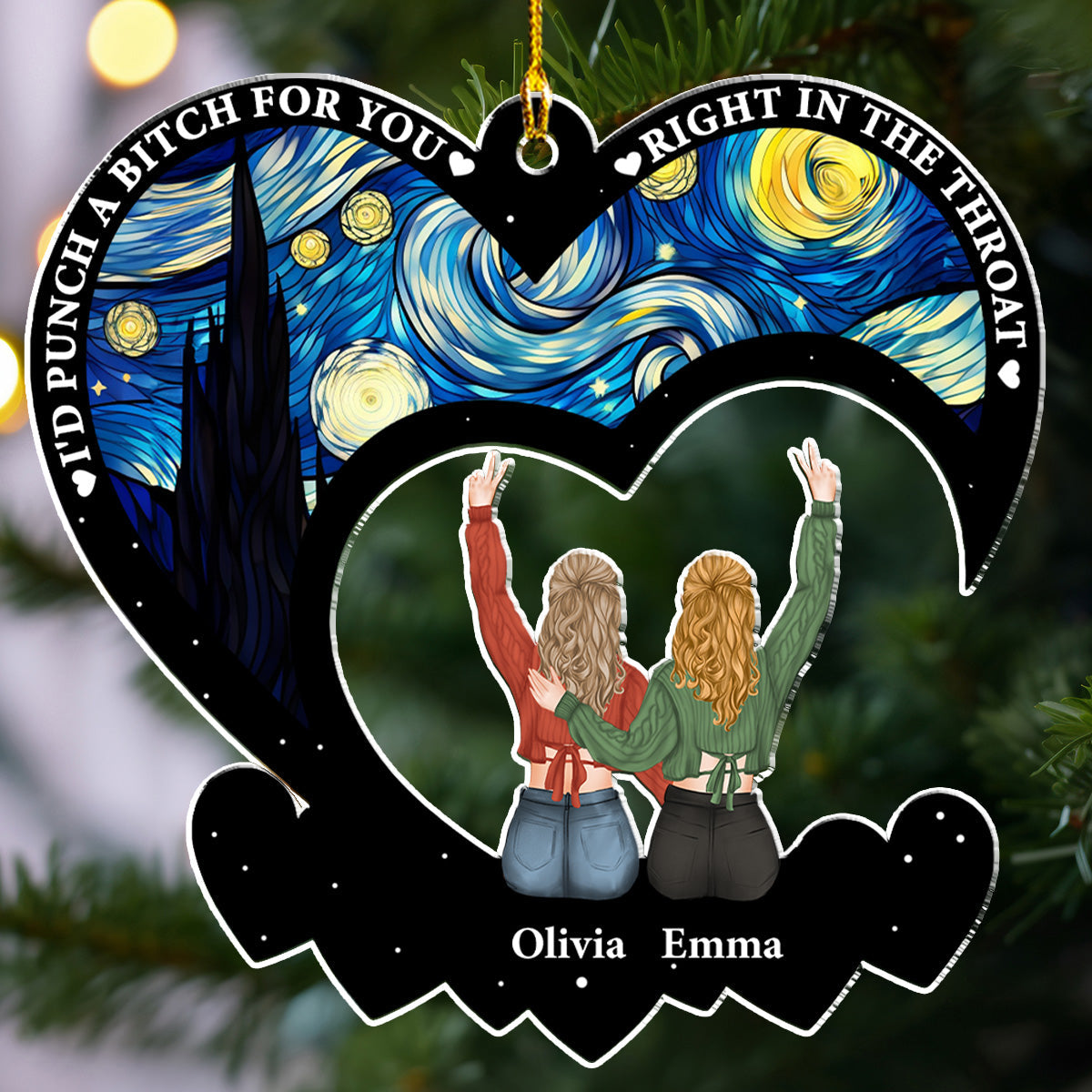 I Would Punch A Bitch For You - Personalized Custom Acrylic Ornament