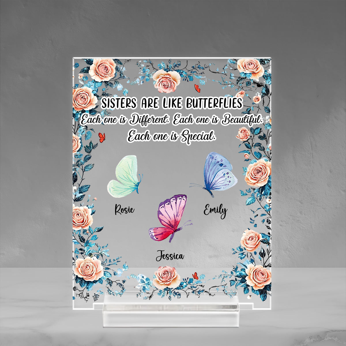 Sisters Make The Good Times Unforgettable - Personalized Custom Acrylic Plaque With Base