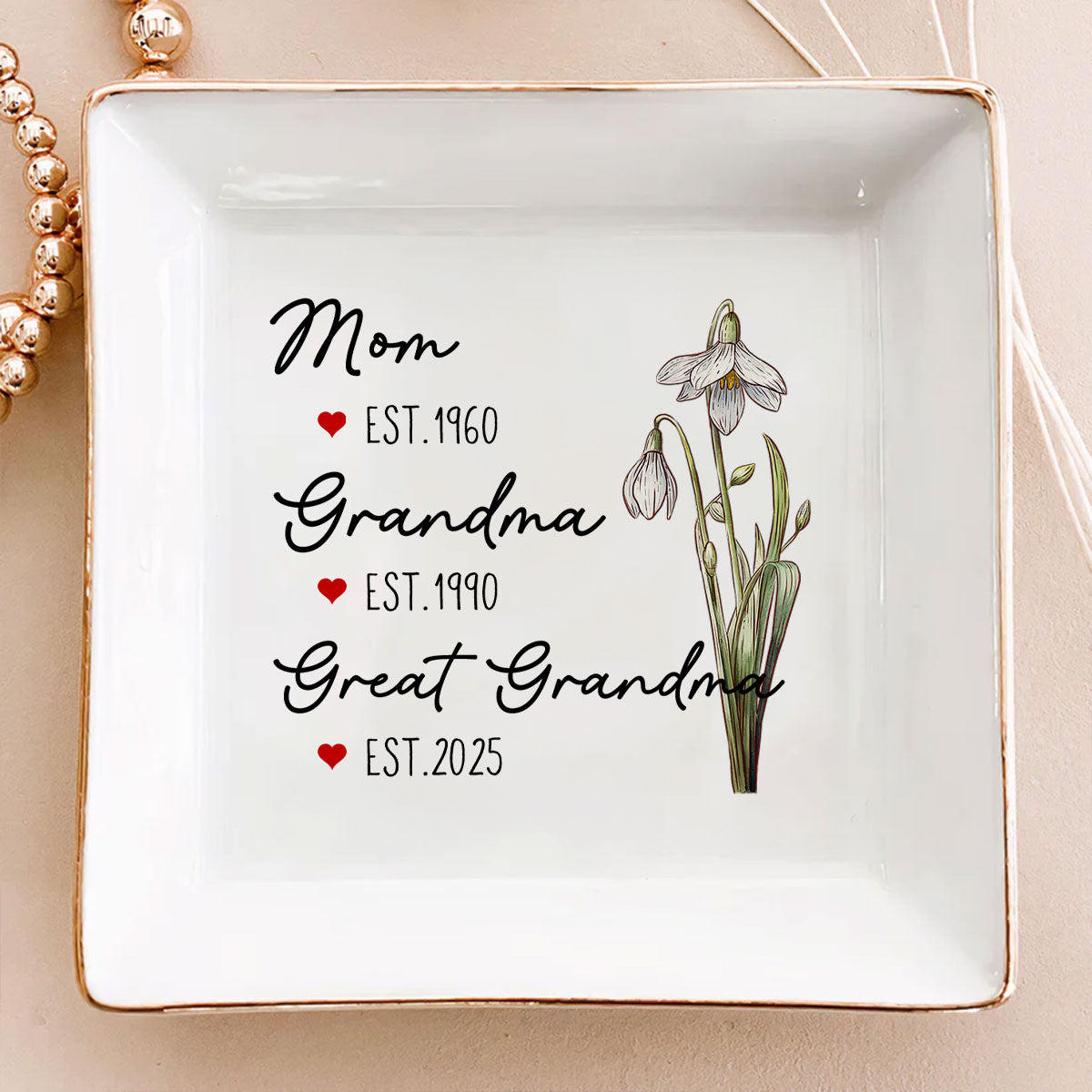Great Grandma - Personalized Custom Jewelry Dish