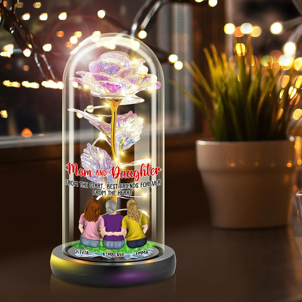 Mother And Daughters - Personalized Custom Sparkly Rose