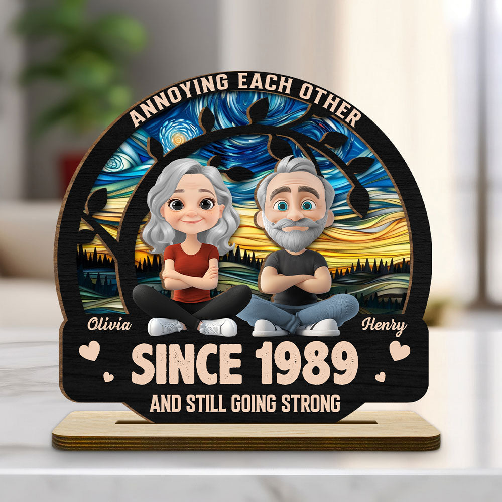 Love You Forever - Personalized Custom 2-Layer Wood Plaque With Flat Base