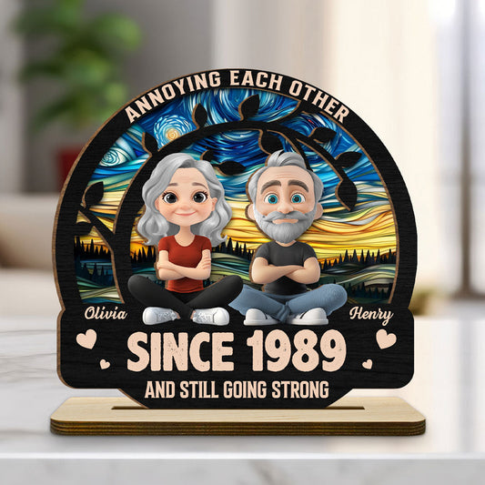 Love You Forever - Personalized Custom 2-Layer Wood Plaque With Flat Base