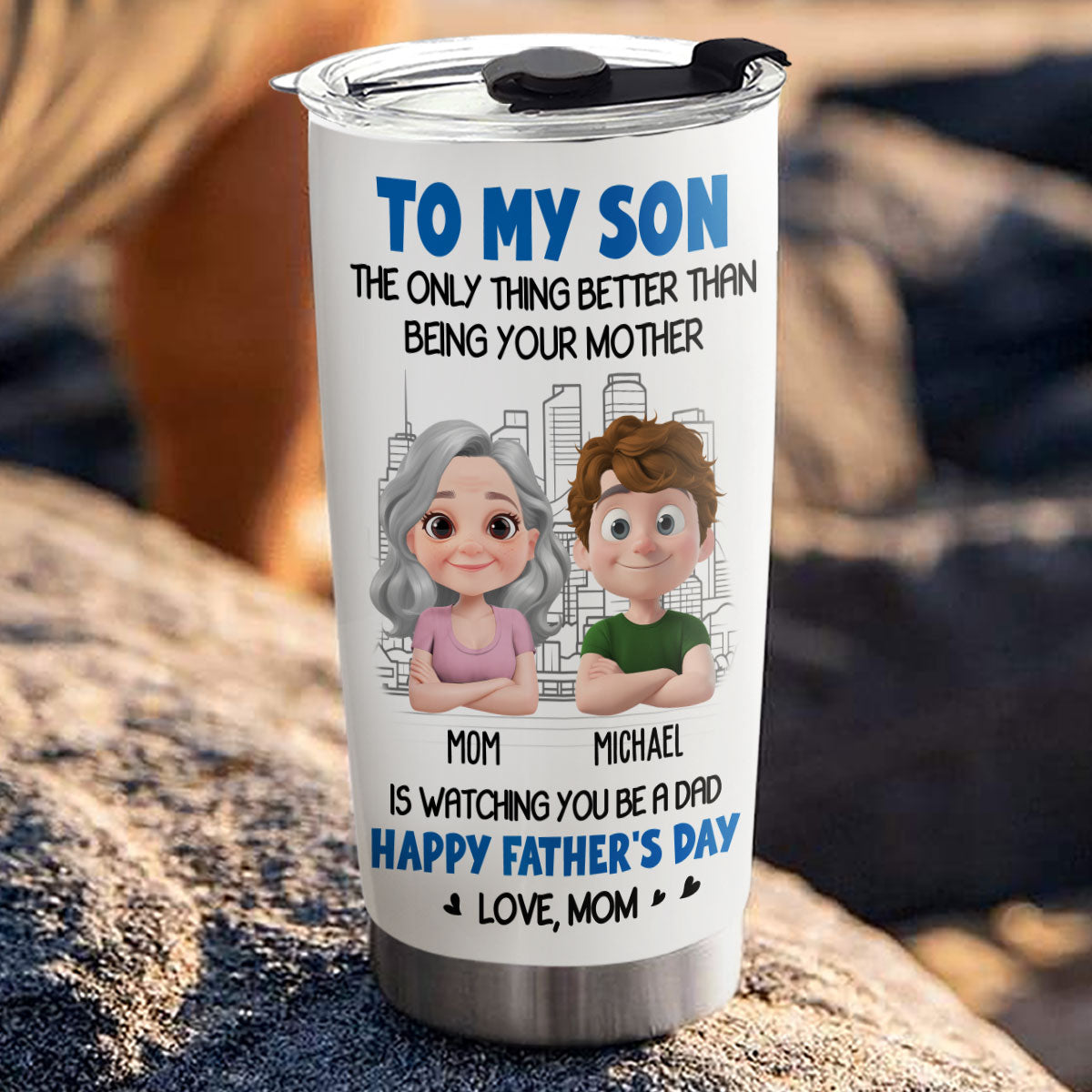 Happy Father Day My Son - Personalized Custom Tumbler