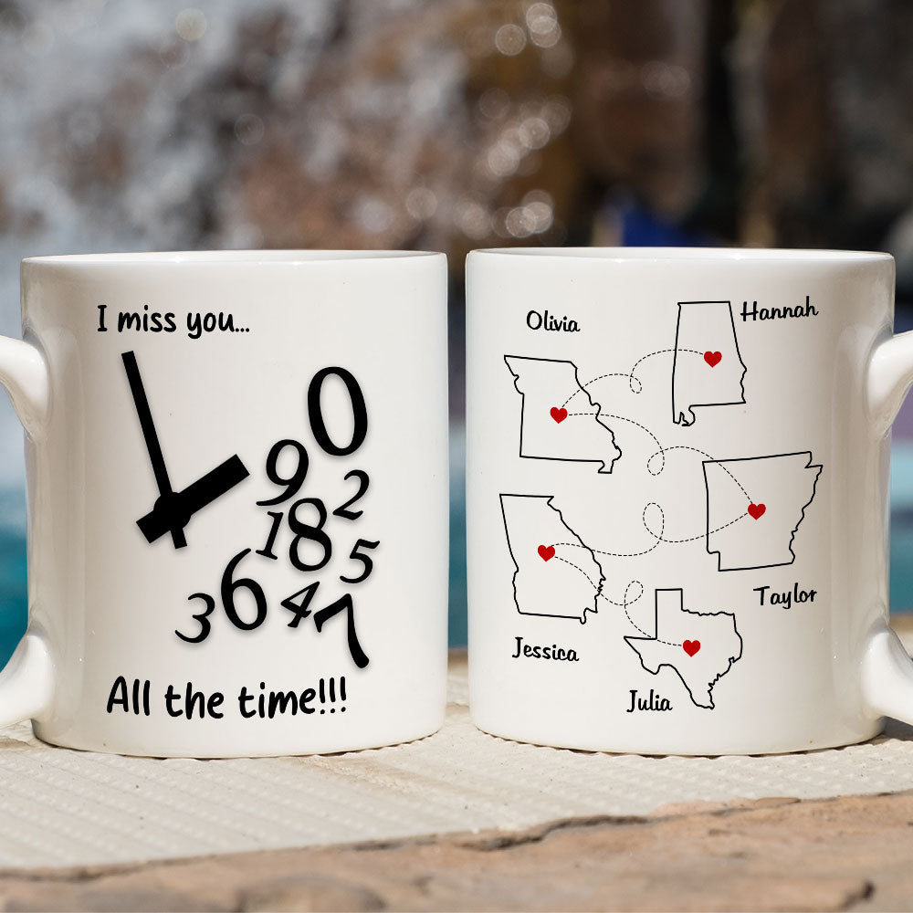 Miss you all the time - Personalized Custom Coffee Mug