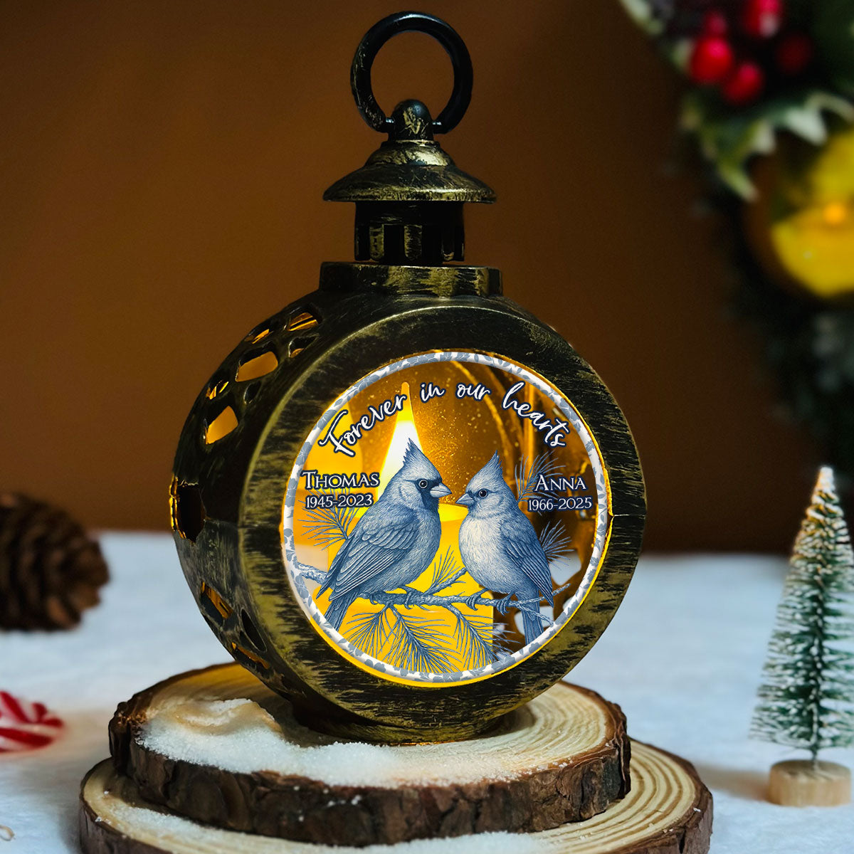 With All My Heart - Personalized Custom Christmas Lantern