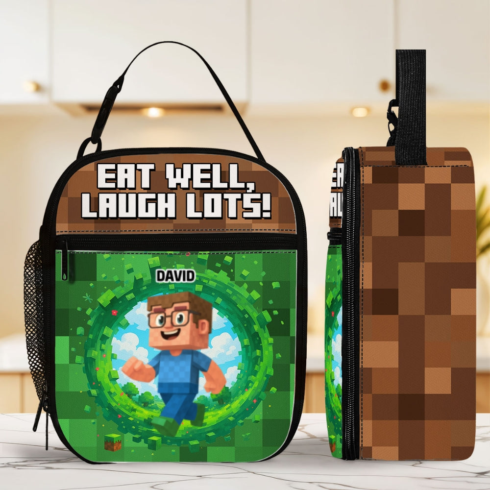 Eat Well Laugh Lots - Personalized Custom Insulated Lunch Bag