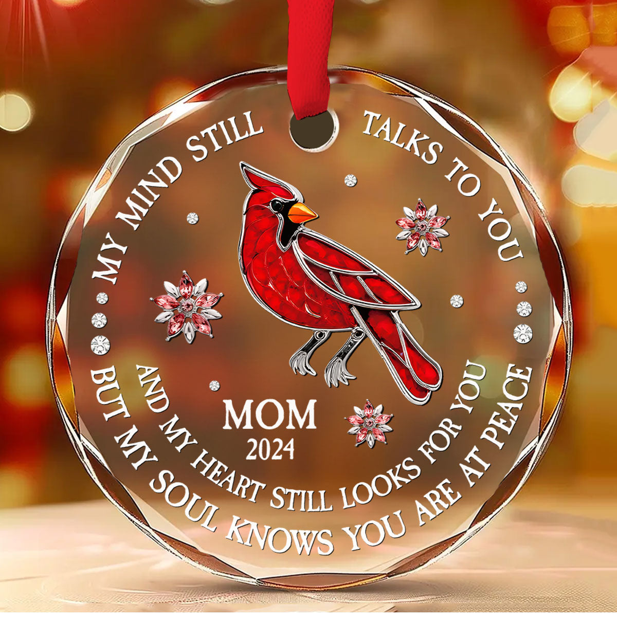 My Soul Knows You Are At Peace - Personalized Custom Glass Ornament