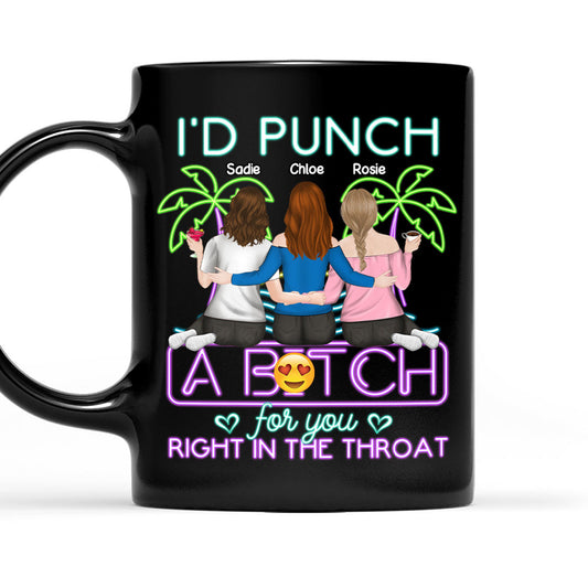 Right In The Throat Neon Style - Personalized Custom Coffee Mug