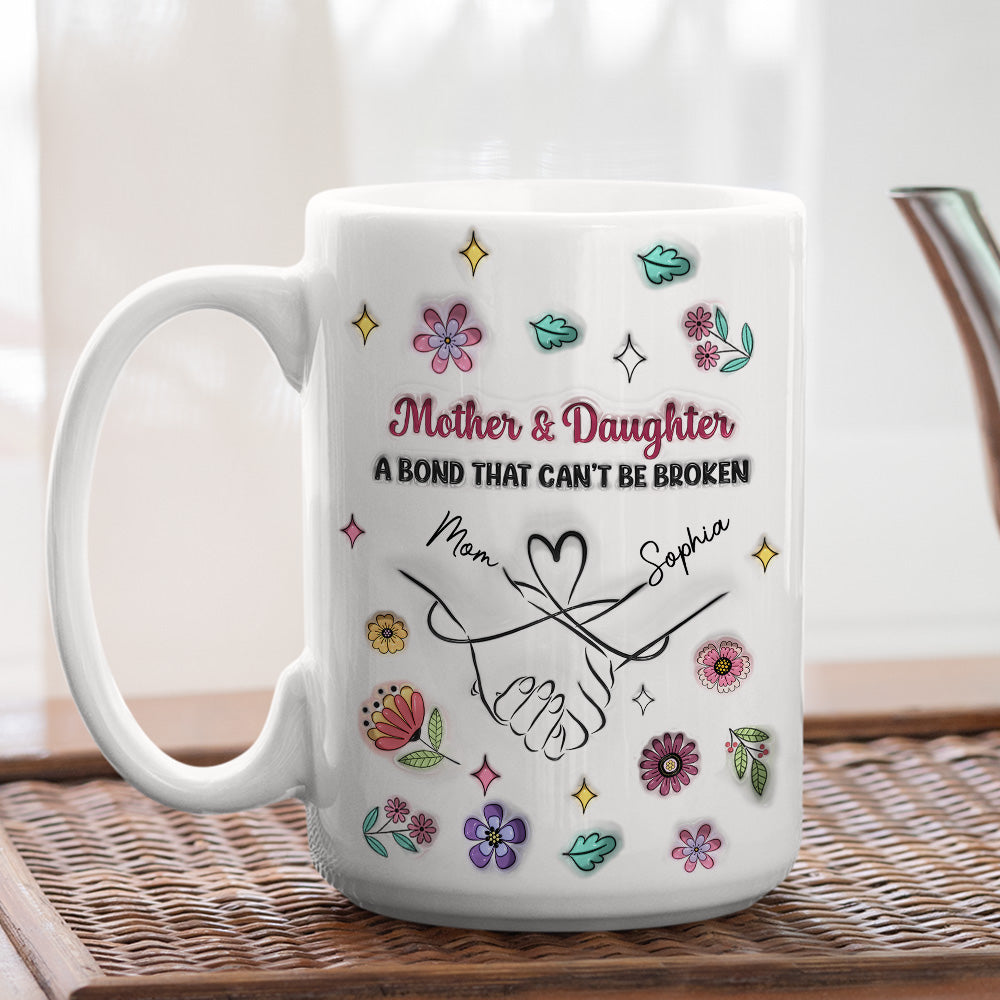 Holding Mommy Hand - Personalized Custom 3D Inflated Effect Mug