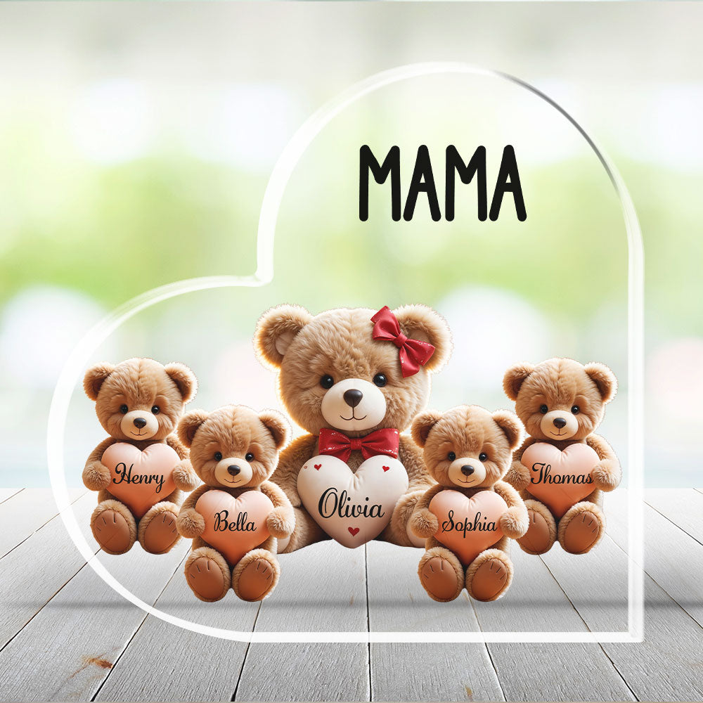 Grandma Bear With Love Children - Personalized Custom Acrylic Plaque
